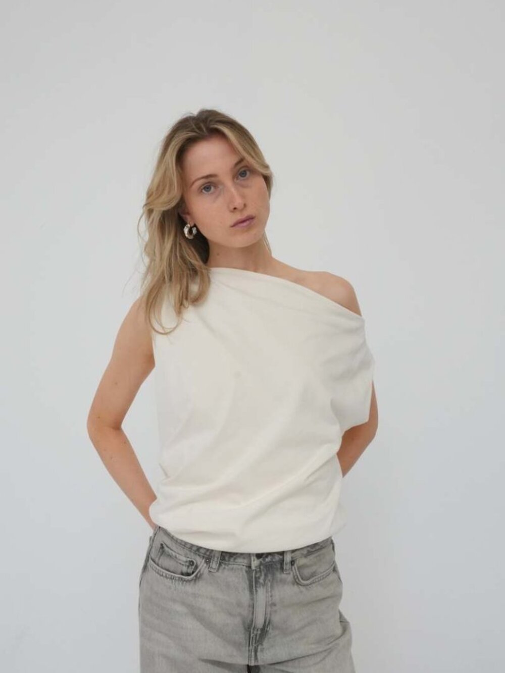 Baserange Off-White Turn Tank Top